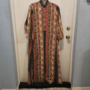Horchow Collection Vintage Cotton Kaftan Colorful Large